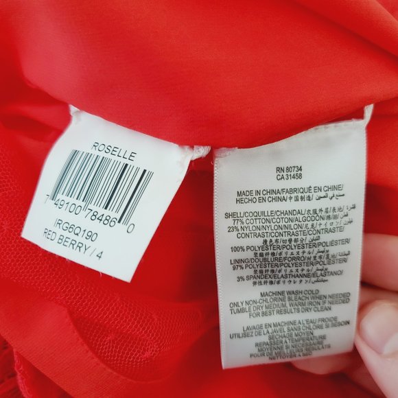 BCBG Roselle Lace Red Berry Strapless Mini Dress - Picture 12 of 12